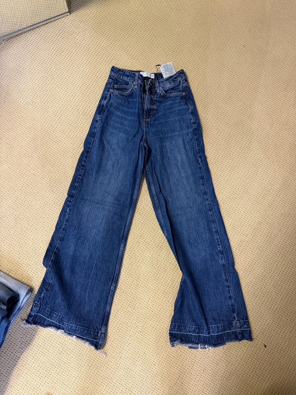 Zara Dark Blue High-Rise Wide Leg Jeans